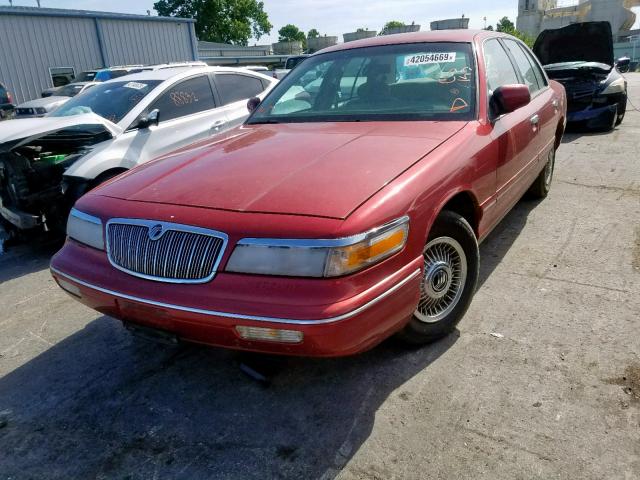 2MELM74W9VX723619 - 1997 MERCURY GRAND MARQ RED photo 2