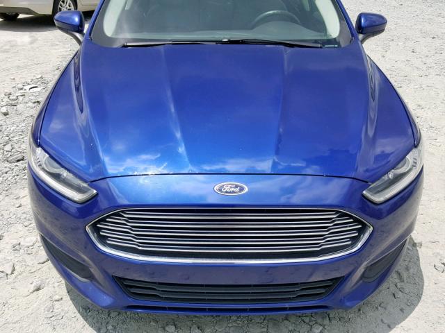 3FA6P0G79ER187244 - 2014 FORD FUSION S BLUE photo 9