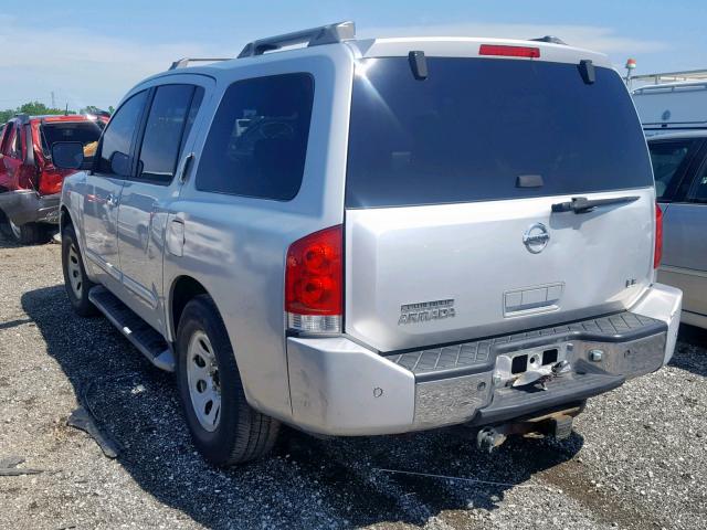 5N1AA08A74N712184 - 2004 NISSAN ARMADA SE SILVER photo 3