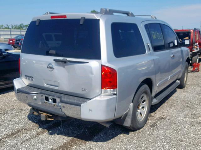 5N1AA08A74N712184 - 2004 NISSAN ARMADA SE SILVER photo 4