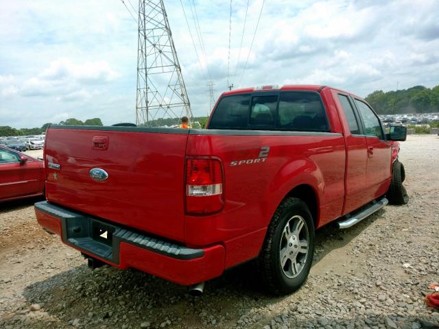 1FTPX12557NA33551 - 2007 FORD F150 RED photo 4