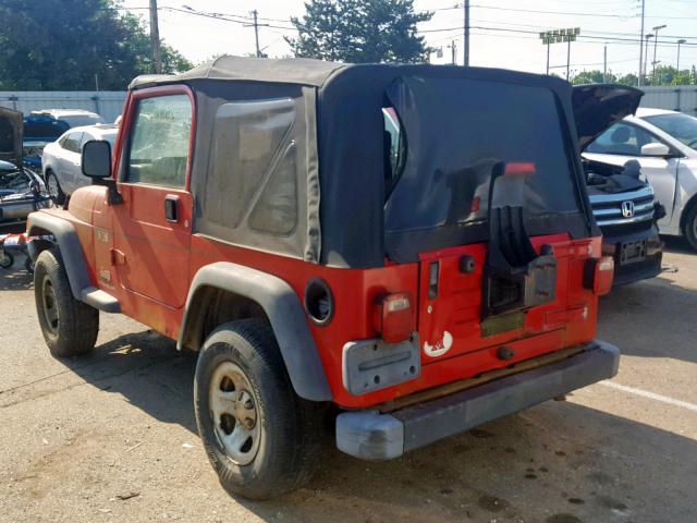 1J4FA39S84P716438 - 2004 JEEP WRANGLER X RED photo 3