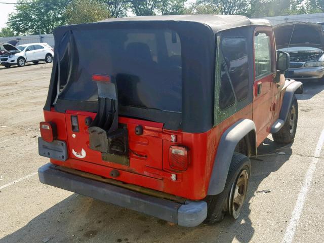 1J4FA39S84P716438 - 2004 JEEP WRANGLER X RED photo 4