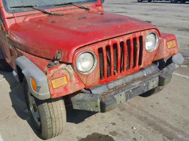 1J4FA39S84P716438 - 2004 JEEP WRANGLER X RED photo 9