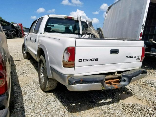 1D7HL48X43S201918 - 2003 DODGE DAKOTA QUA WHITE photo 3