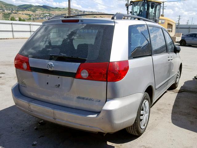 5TDZK23C77S067771 - 2007 TOYOTA SIENNA CE SILVER photo 4