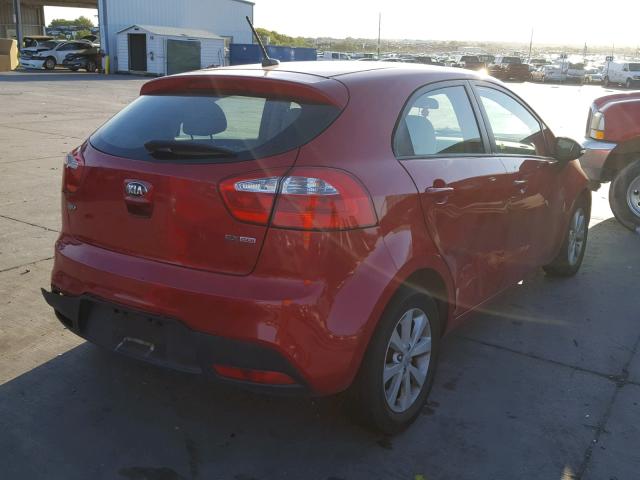 KNADN5A30D6177818 - 2013 KIA RIO EX RED photo 4