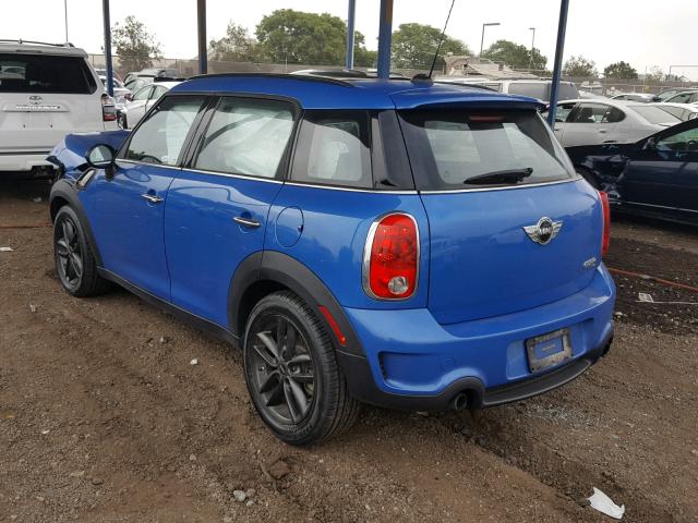 WMWZC3C50CWL86134 - 2012 MINI COOPER S C BLUE photo 3