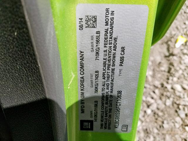 KL8CB6S96FC710638 - 2015 CHEVROLET SPARK LS GREEN photo 10