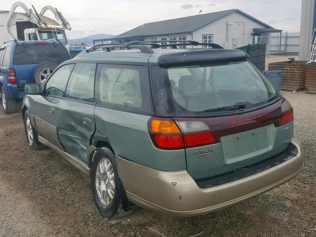 4S3BH686347637751 - 2004 SUBARU LEGACY OUT GREEN photo 3