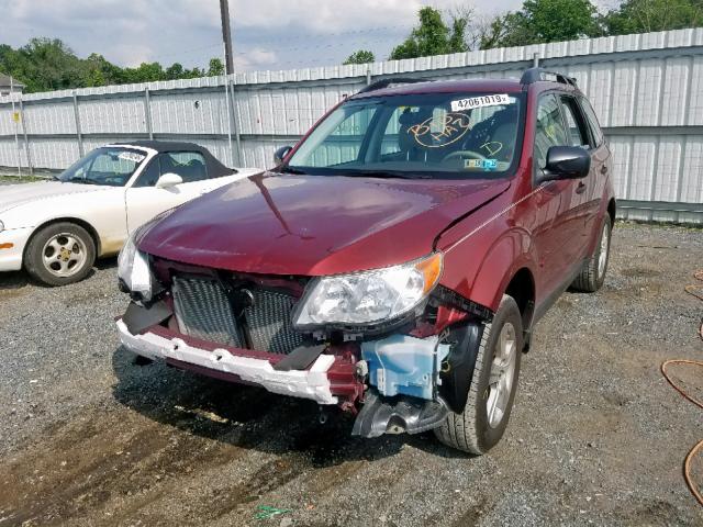 JF2SH6BC8AH902041 - 2010 SUBARU FORESTER X BURGUNDY photo 2