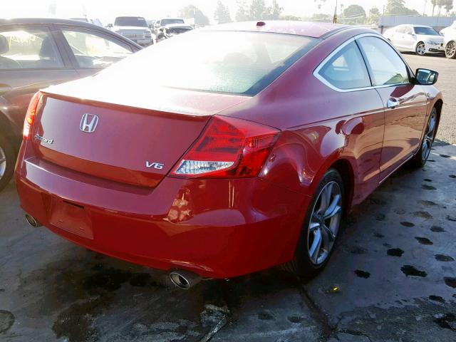 1HGCS2B85CA004387 - 2012 HONDA ACCORD EXL RED photo 4