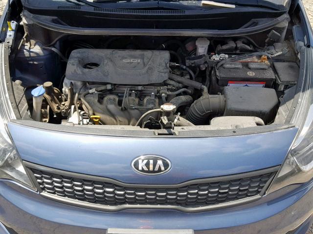 KNADM4A31G6686169 - 2016 KIA RIO LX BLUE photo 7