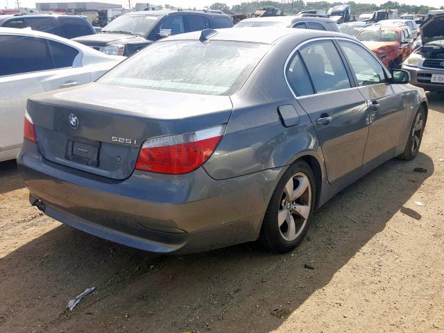 WBANE53507CY05093 - 2007 BMW 525 I GRAY photo 4