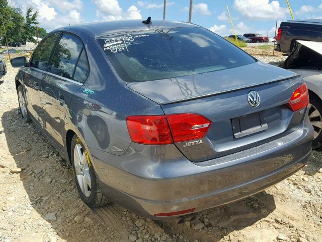 3VWLL7AJ8DM390317 - 2013 VOLKSWAGEN JETTA TDI GRAY photo 3