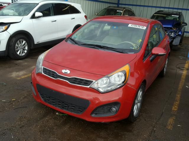 KNADN5A36D6227282 - 2013 KIA RIO EX RED photo 2