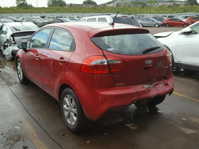 KNADN5A36D6227282 - 2013 KIA RIO EX RED photo 3