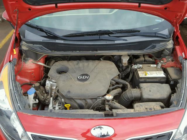 KNADN5A36D6227282 - 2013 KIA RIO EX RED photo 7