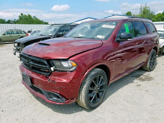 1C4RDJDG0JC364623 - 2018 DODGE DURANGO GT RED photo 2