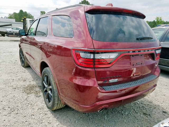 1C4RDJDG0JC364623 - 2018 DODGE DURANGO GT RED photo 3