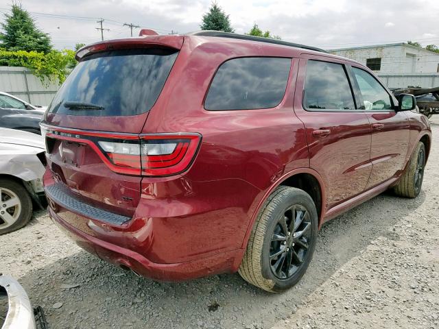 1C4RDJDG0JC364623 - 2018 DODGE DURANGO GT RED photo 4