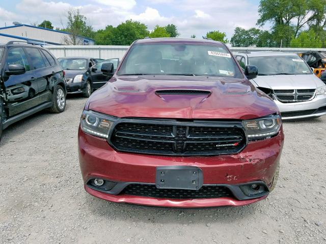 1C4RDJDG0JC364623 - 2018 DODGE DURANGO GT RED photo 9