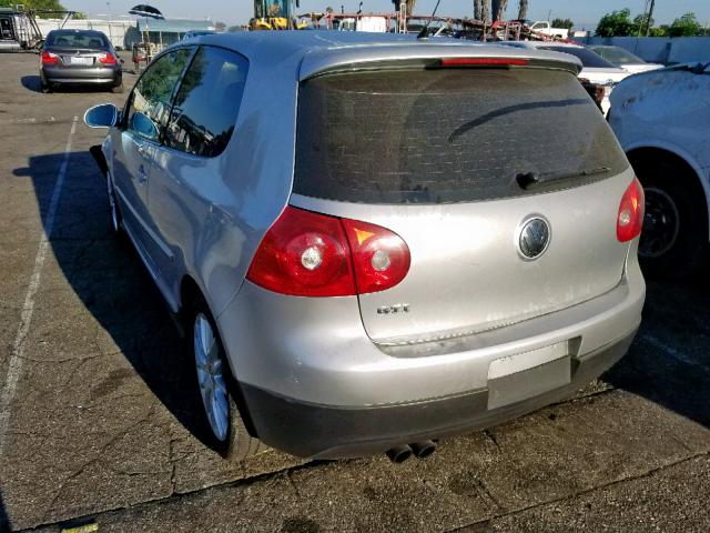 WVWFV71K07W186750 - 2007 VOLKSWAGEN NEW GTI FA SILVER photo 3