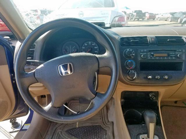 2HGES16405H503905 - 2005 HONDA CIVIC DX BLUE photo 9