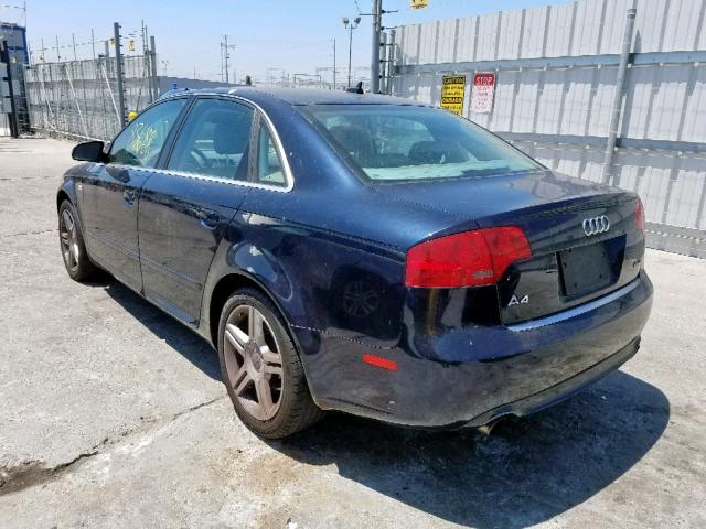 WAUAF78E78A051817 - 2008 AUDI A4 2.0T BLUE photo 3