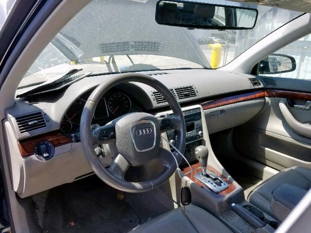 WAUAF78E78A051817 - 2008 AUDI A4 2.0T BLUE photo 9