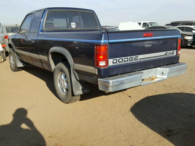 1B7GG23Y9SS233177 - 1995 DODGE DAKOTA BLUE photo 3