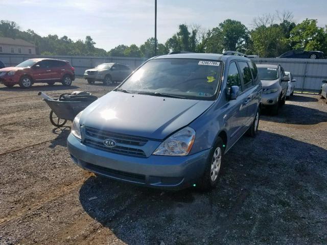 KNDMG4C34A6355293 - 2010 KIA SEDONA LX BLUE photo 2