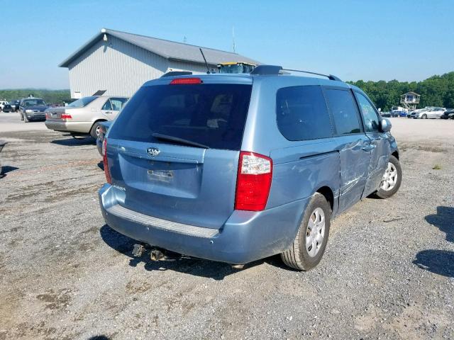 KNDMG4C34A6355293 - 2010 KIA SEDONA LX BLUE photo 4