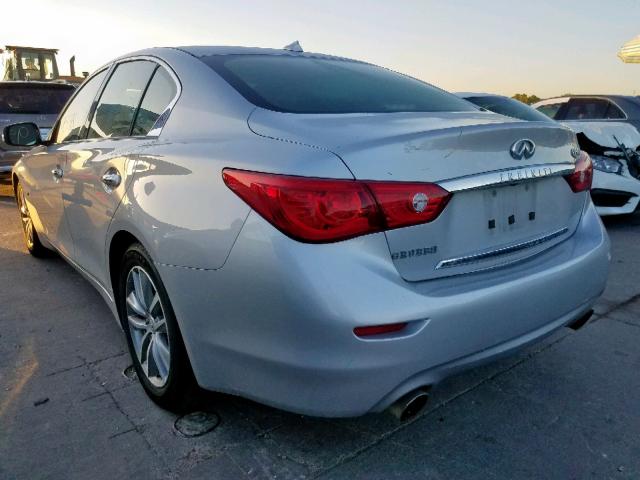 JN1BV7AP6FM335945 - 2015 INFINITI Q50 BASE SILVER photo 3