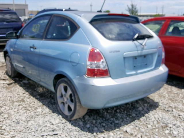 KMHCN36C79U123314 - 2009 HYUNDAI ACCENT SE BLUE photo 3