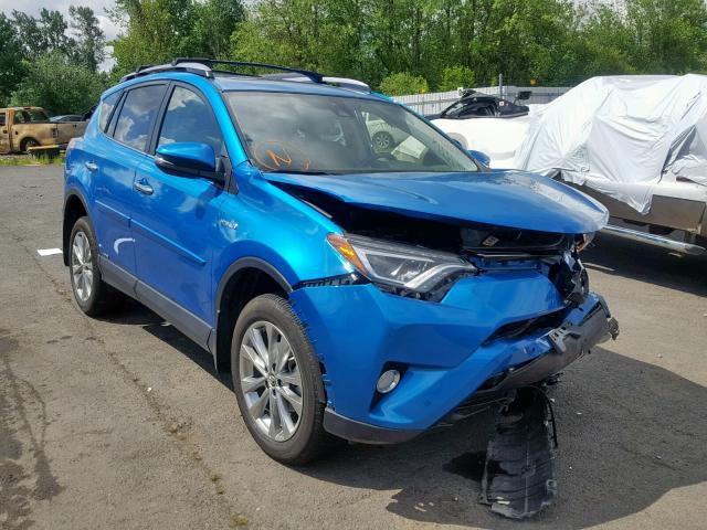 JTMDJREV5JD189245 - 2018 TOYOTA RAV4 HV LI BLUE photo 1