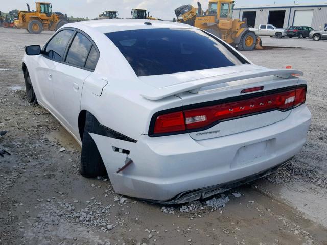 2C3CDXHG8EH123922 - 2014 DODGE CHARGER SX WHITE photo 3