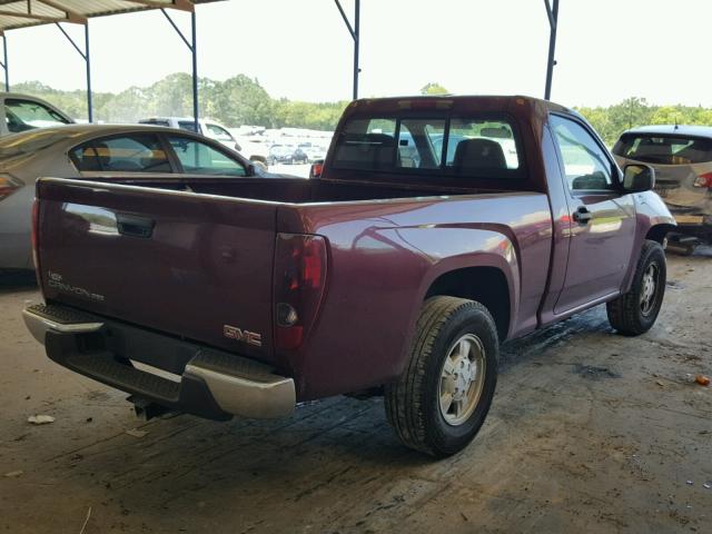 1GTCS149678210524 - 2007 GMC CANYON BURGUNDY photo 4
