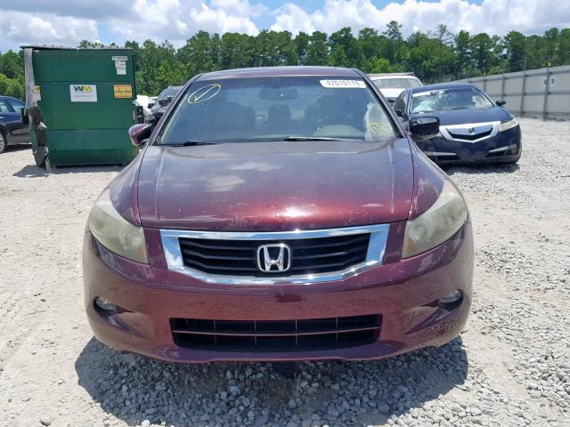 1HGCP36818A038786 - 2008 HONDA ACCORD EXL BURGUNDY photo 9