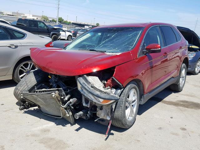 2FMPK4J96GBC11544 - 2016 FORD EDGE SEL RED photo 2