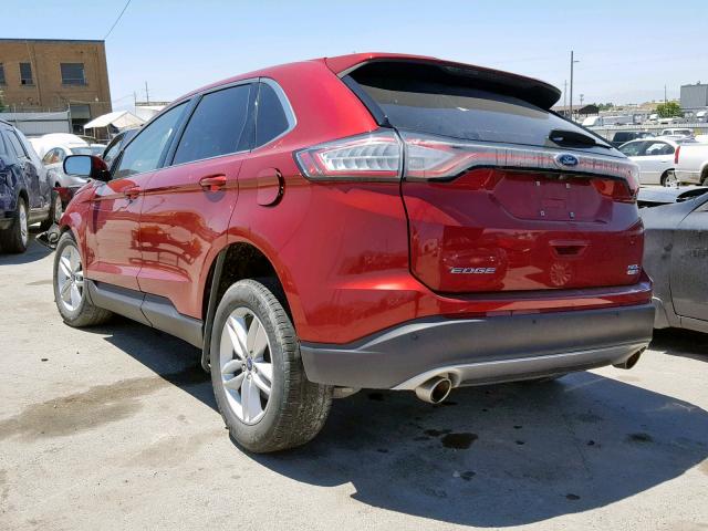 2FMPK4J96GBC11544 - 2016 FORD EDGE SEL RED photo 3