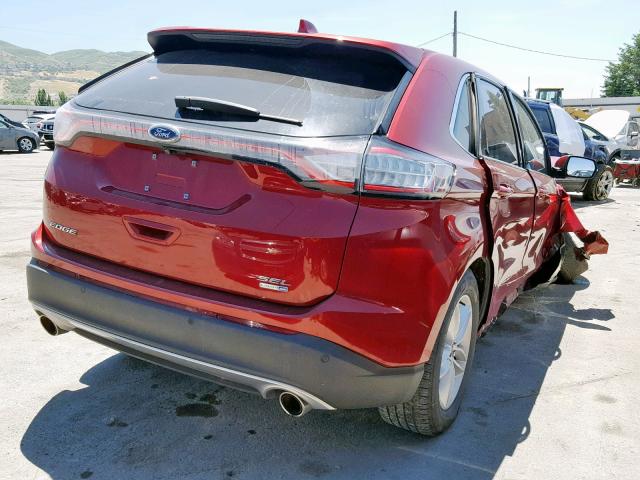 2FMPK4J96GBC11544 - 2016 FORD EDGE SEL RED photo 4