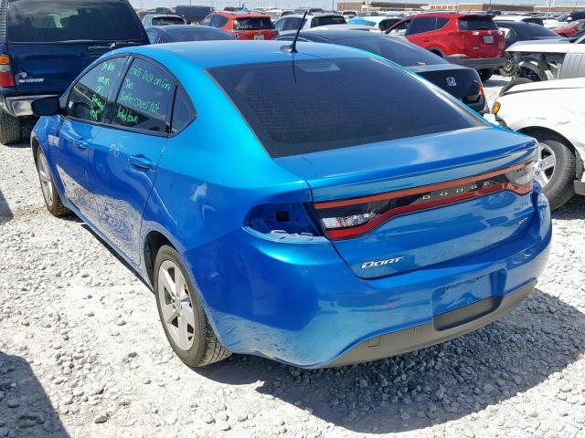 1C3CDFBB8GD689764 - 2016 DODGE DART SXT BLUE photo 3