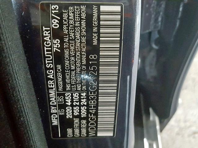 WDDGF4HB3EG212518 - 2014 MERCEDES-BENZ C 250 BLACK photo 10