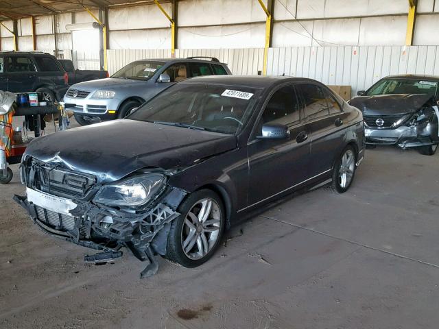 WDDGF4HB3EG212518 - 2014 MERCEDES-BENZ C 250 BLACK photo 2