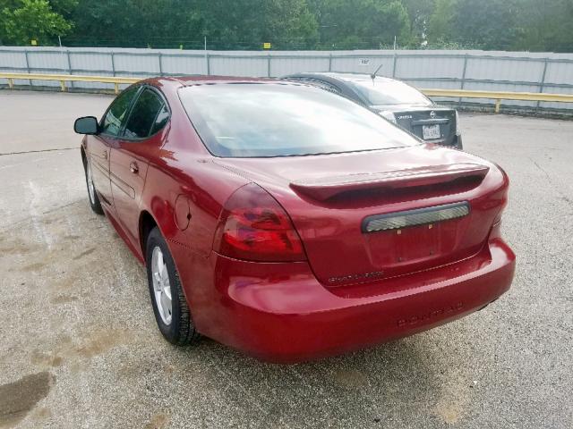 2G2WP552X81104058 - 2008 PONTIAC GRAND PRIX Бордовый фото 3