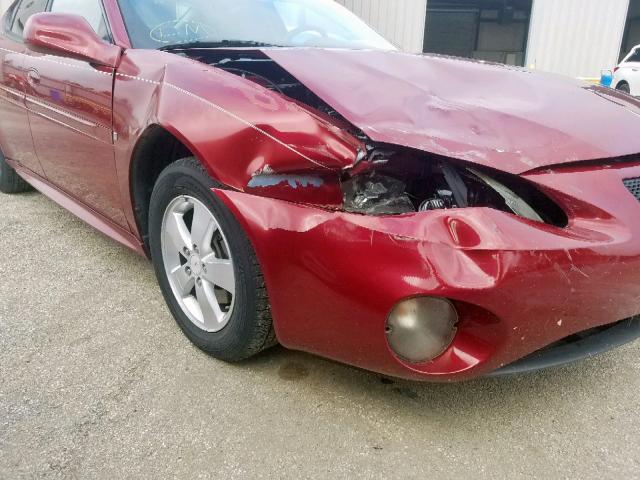 2G2WP552X81104058 - 2008 PONTIAC GRAND PRIX Бордовый фото 9