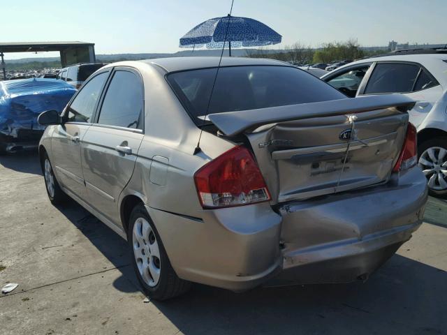 KNAFE121785540626 - 2008 KIA SPECTRA EX GOLD photo 3