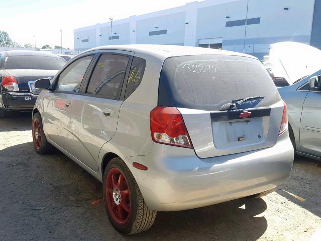 KL1TD62645B317109 - 2005 CHEVROLET AVEO BASE Gümüş foto 3