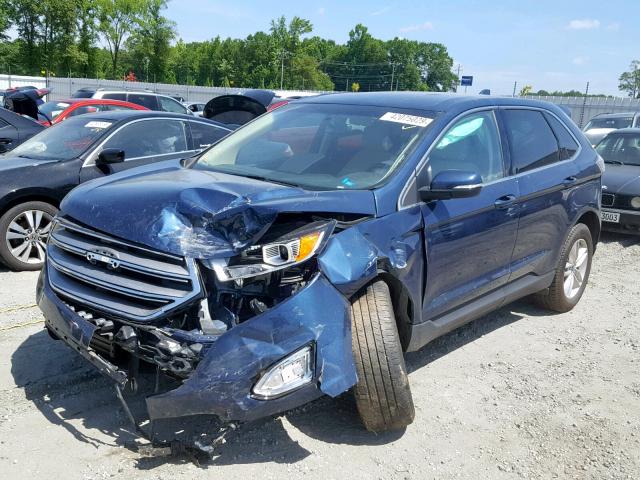 2FMPK4J91HBC59051 - 2017 FORD EDGE SEL BLUE photo 2